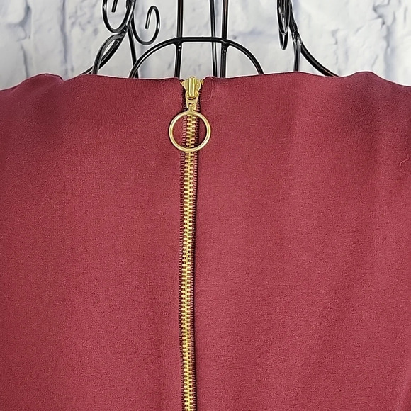 TAYLOR Ruffled Maroon Bow Aline Dress Size‎ 6 - Picture 6 of 8